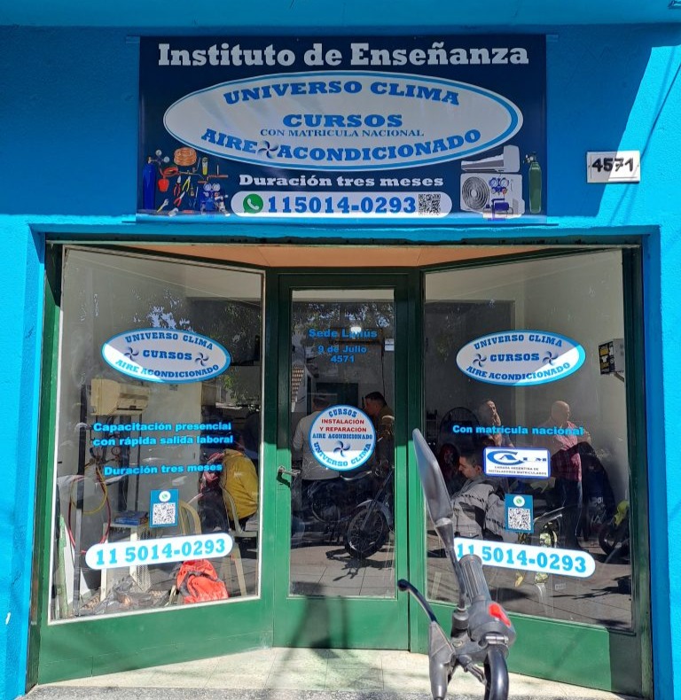 Fachada del Instituto de Enseñanza Universo Clima en Lanús, 9 de Julio 4571